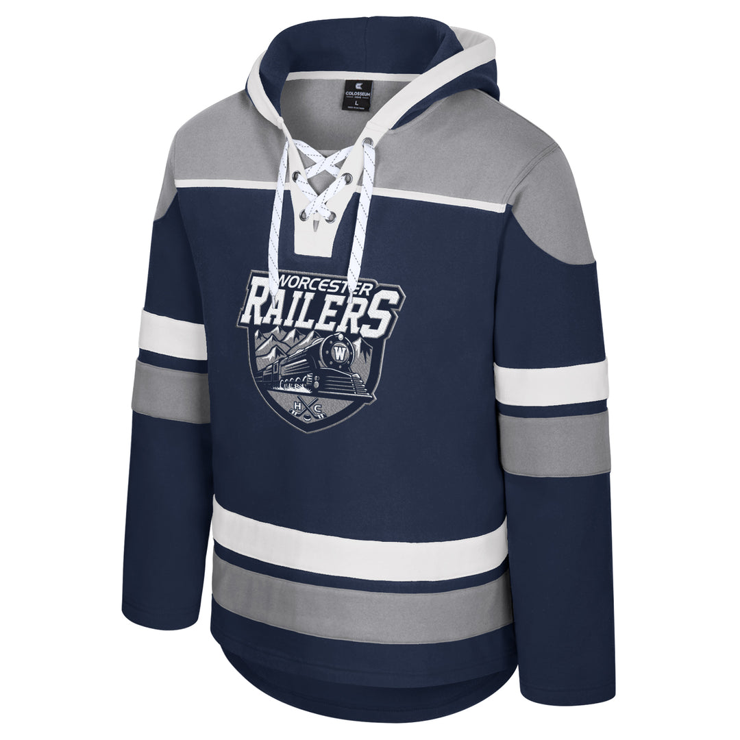 Sweatshirt Hood Laces Rivalry Navy/Grey