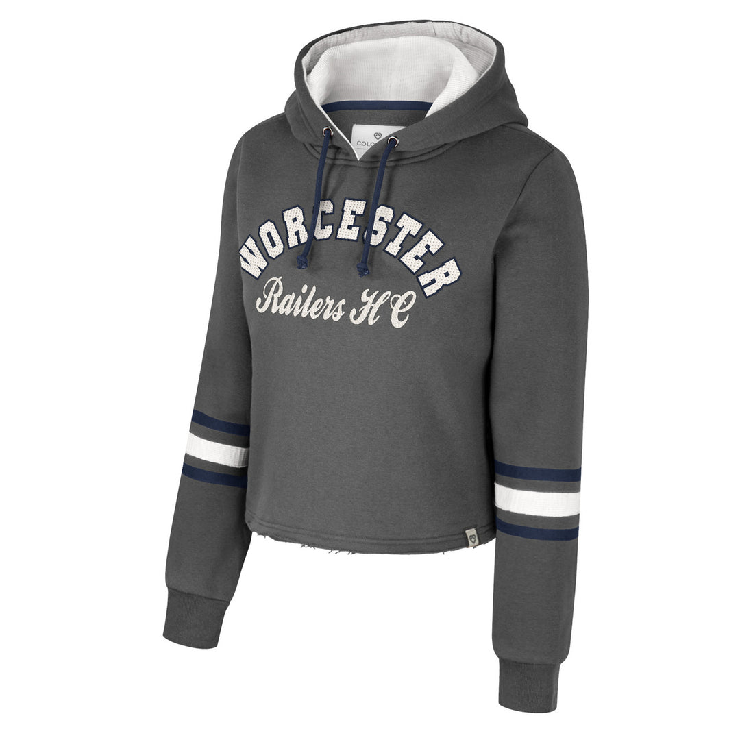 Jungle Meet And Greet Crop Charcoal Ladies Hoodie