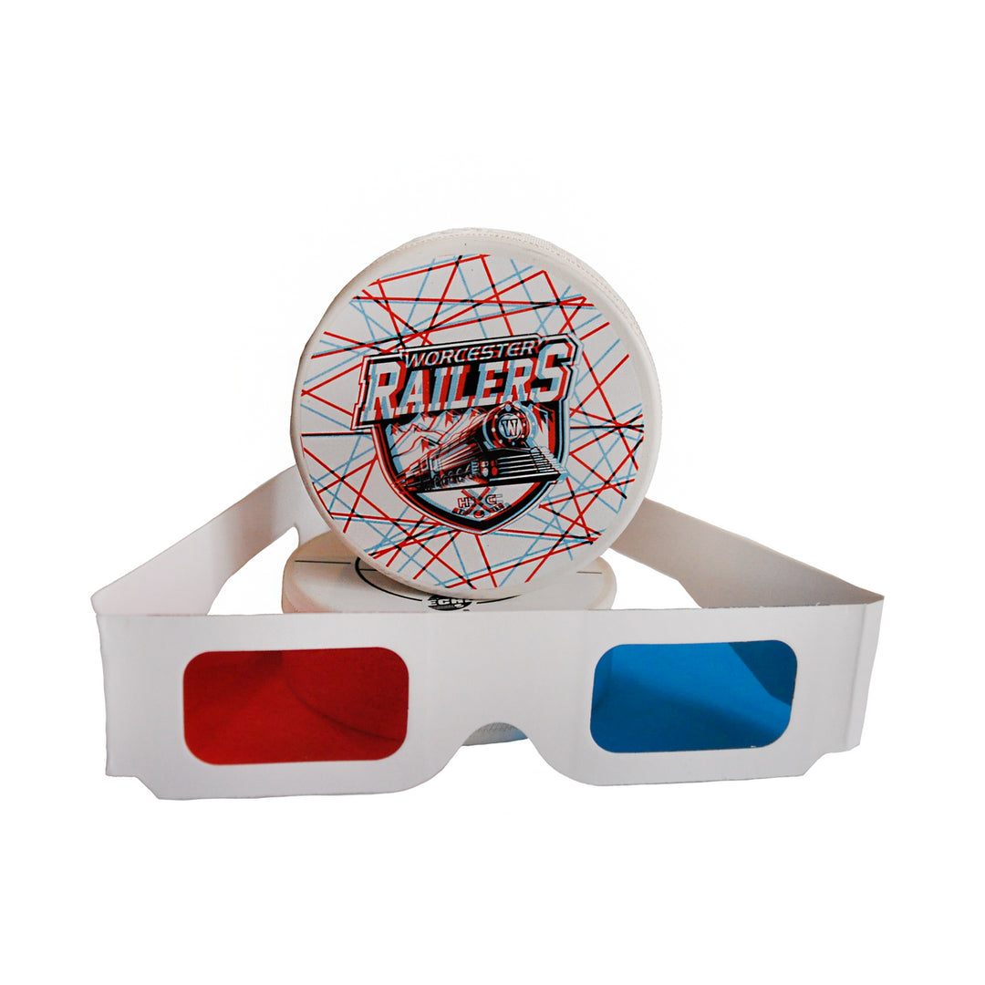 3D Logo Puck W/Glasses
