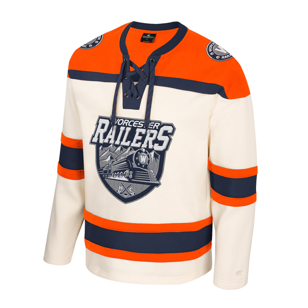 Sweatshirt Crewneck Laces Uncle Jimmy Cream/Orange/Navy
