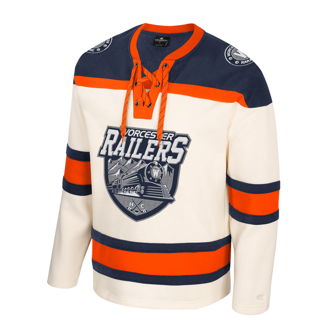 Sweatshirt Crewneck Laces Uncle Jimmy Cream/Navy/Orange